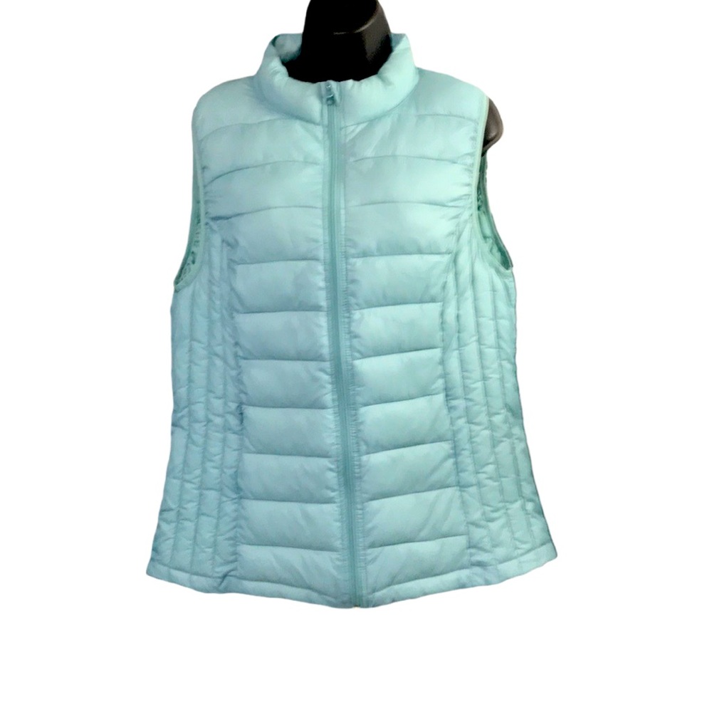 Reel Legends Quilted Aqua Puffer Vest Large